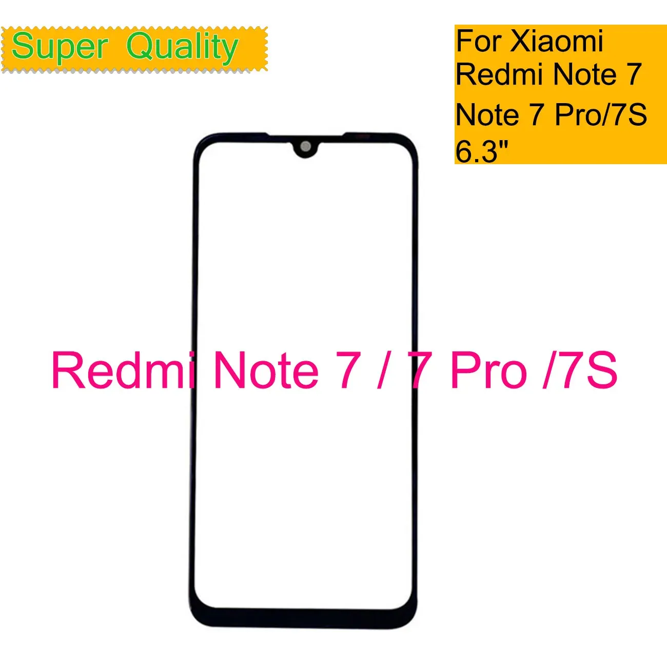 Panel 10Pcs/Lot For Xiaomi Redmi Note 7 Pro Touch Screen Panel Front Outer Glass Lens Touchscreen For REDMI Note 7S LCD Glass With OCA