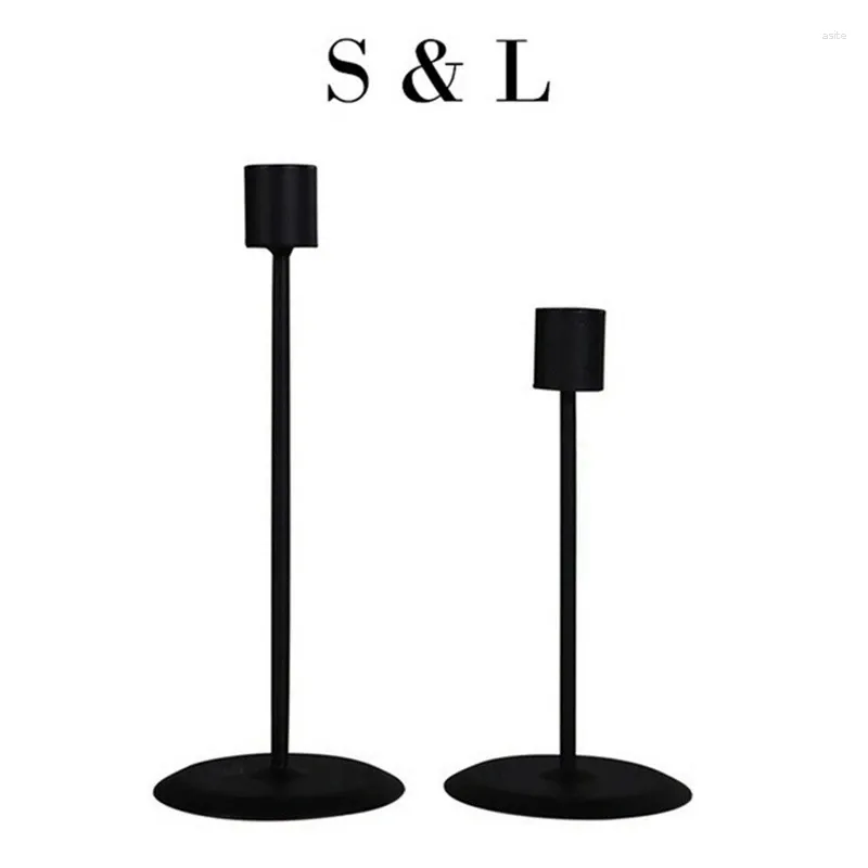 Ljushållare 2st Metal Luxury Candlestick Fashion Wedding Stand utsökta barfestbord Heminredning