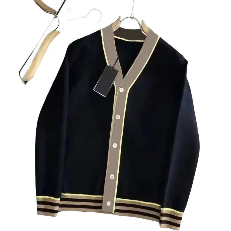 High End Autumn and Winter Men's V-ringad tröja stickade jackor Korean Slim Fashion Casure Cardigan