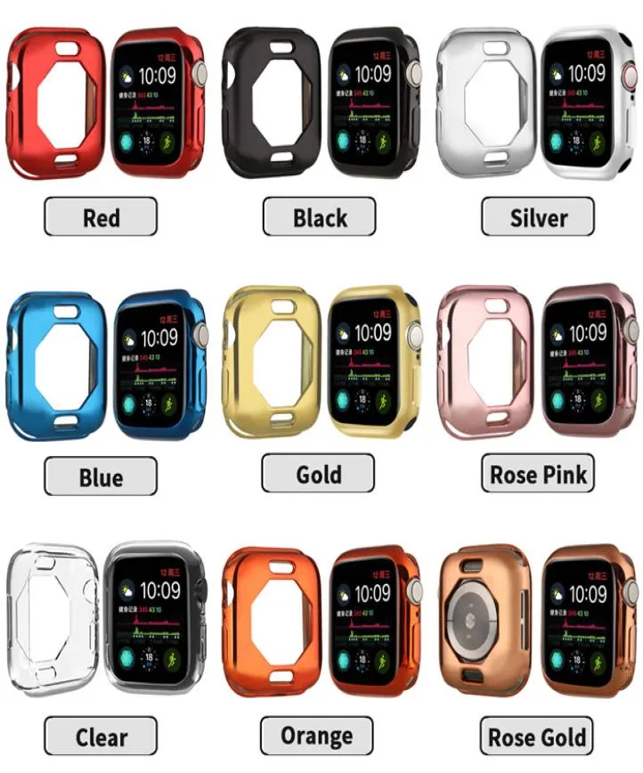 Soft TPU Protector Case for Apple Watch Series 5 4 Cover 40 mm 44 mm odporny na wstrząsowy zderzak dla akcesoriów iWatch Octagon Shell Akcesoria 7172095