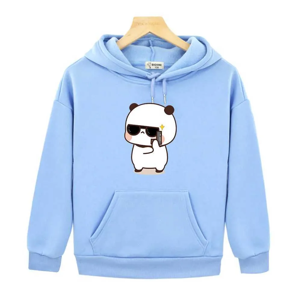 Herrtröjor tröjor roliga panda björn hoodies tecknad bubu dudu grafisk sweatshirt långärmad pullover flickor kawaii y2k sudadera barn kläder pojkar 240424