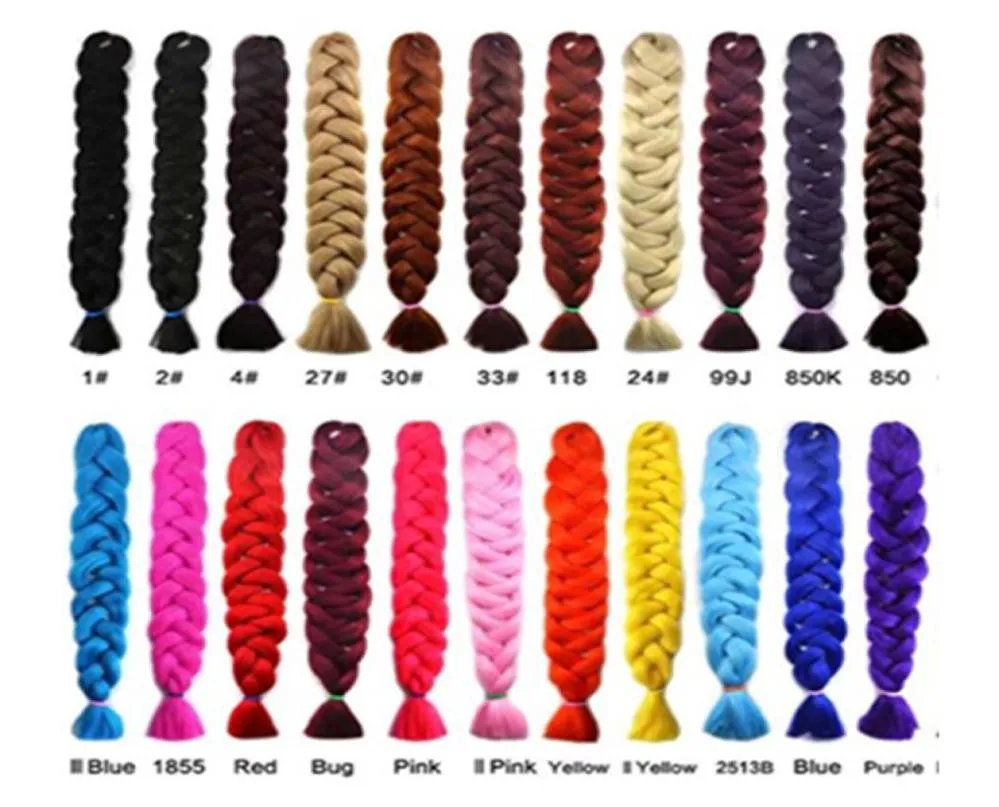 Factory Directly Supply 165G 82Inch Synthetic Braiding Hair Jumbo Braid Synthetic Hair Extensions Accept Customized Color1450093