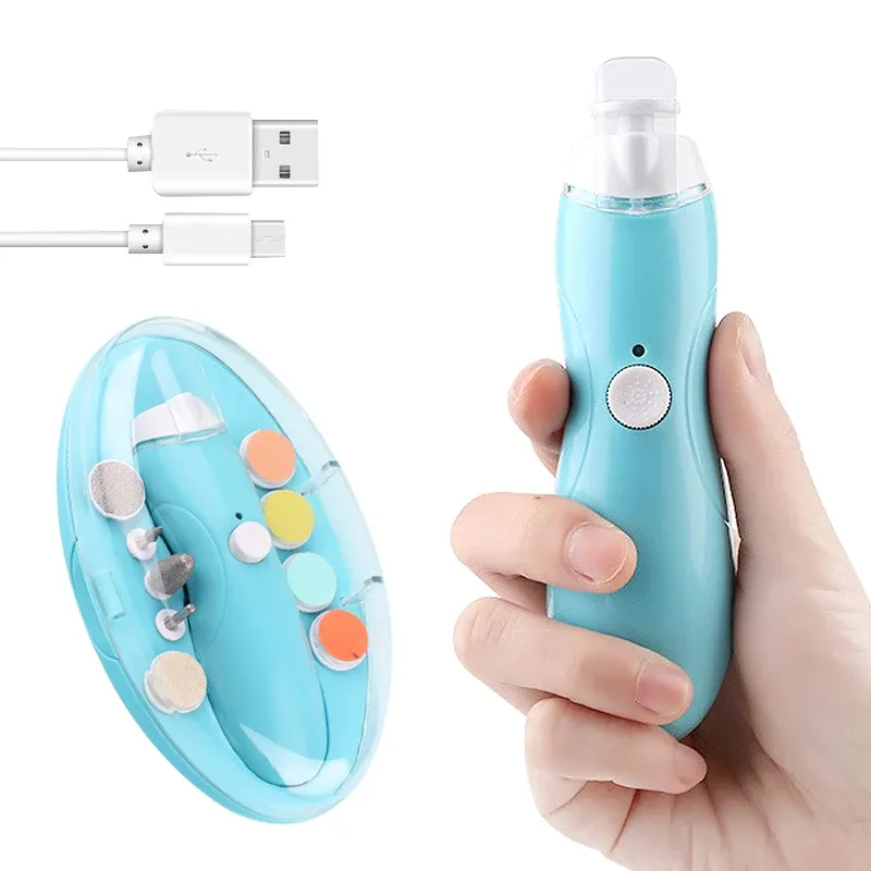 Care Electric Baby Nail Trimmer USB Laddar barn Spädbarn Baby Cutter Nail Care Baby Trimmer Manicure Clipper Scissors