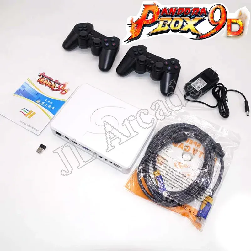 Players Pandora Box 9D 2500 in 1 arcade motherboard 2 Players Wired Gamepad and Wireless Gamepad Set Usb connect joypad has 10 3D games