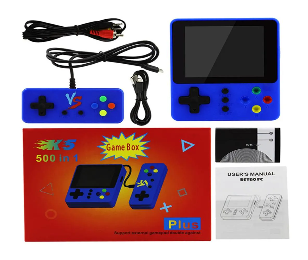 Handheld Game Console K5 K8 Sup Mini Retro Nostalgia 500 in 1 dubbele speler met Gamepad Protable Game Console Video Game Box7022330