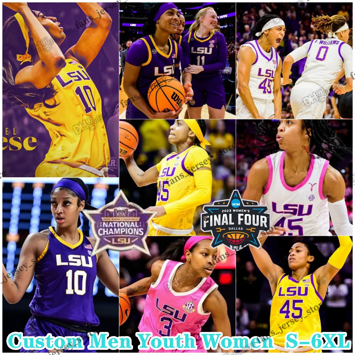 2024 Angel Reese LSU Tigers Basketball Jersey NCAaw Amani Bartlett Izzy Besselman Carson Reese Men Młodzież Kobiety Niestandardowe koszulki zszyte