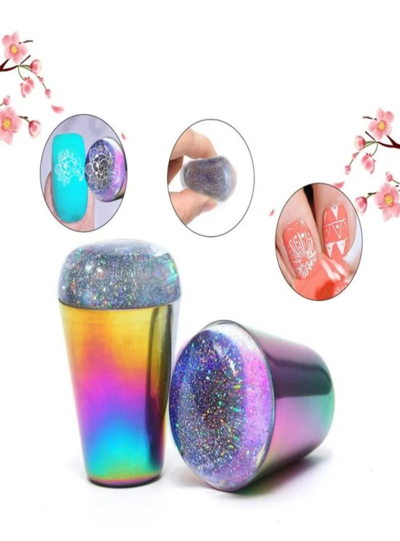 4cm Aurora 3D Stamper Head Transfert Clear Silicone Jelly Nail Art Seal Tamponnage Impression de bricolage Oneaux de conception de l'ongle DIY5542176