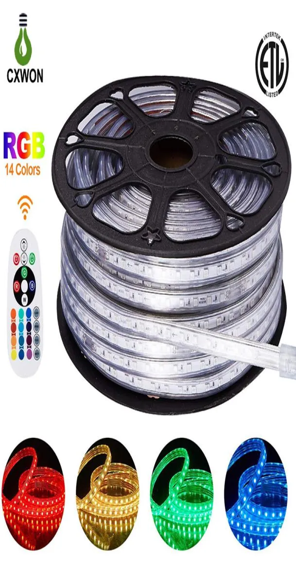 150 stóp 50 m LED LIDY ŚWIATŁO Cuttable SMD2835 5050 120LEDSM 60ELDM FLEX ROPE LIGHT IP65 ciepłe białe dekoracja neonowa RGB Indoo9769593