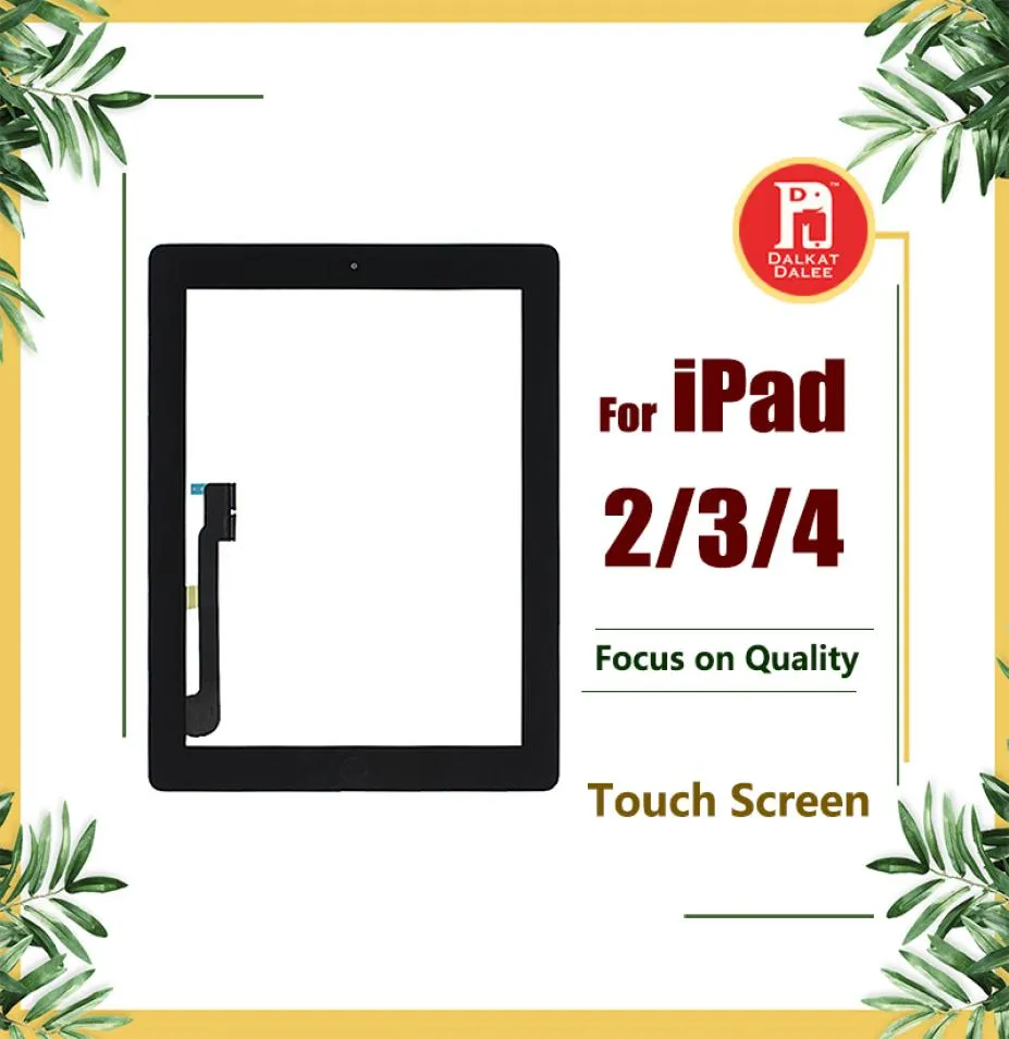 For iPad 2 3 4 Screen Digitizer Glass Touch Panel Replacement Repair Parts Assembly With Home Button Adhesive Sticker for ipad2 3 5896993