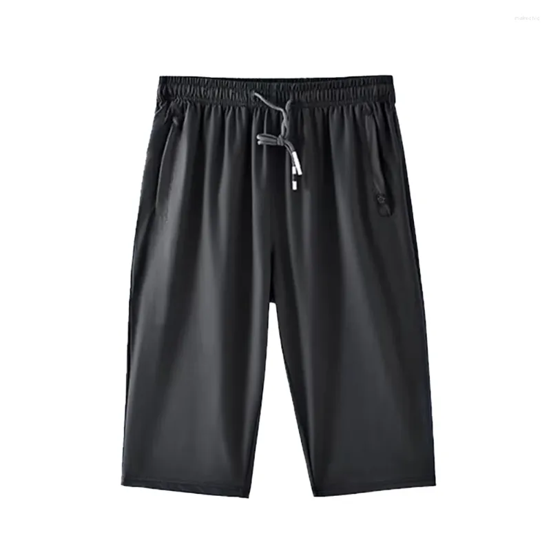 Shorts masculinos calças elegantes confortáveis ​​esportes de praia cortada treino preto treino de musculação