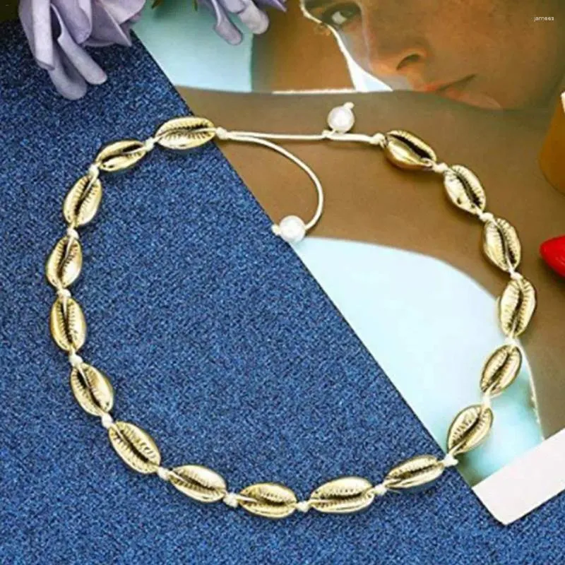 Pendants Collier de coquille de mer de la mode Cowrie Mitation Pearl Natural Metal-plated pour femmes Bijoux faits à la main Accessoire