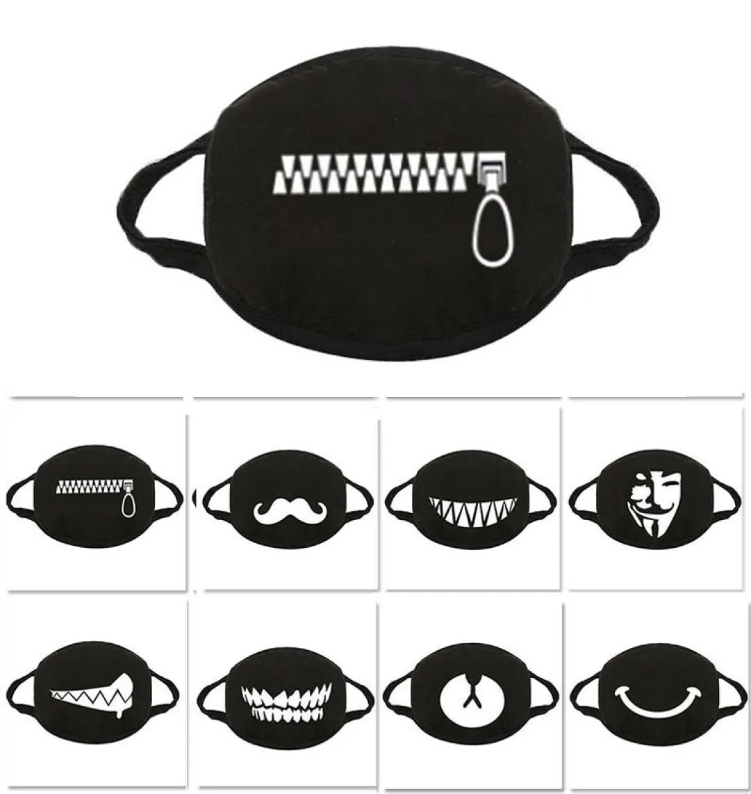 DHL Fashion Party Anime Designer Face Mask Vuxen Fun Fancy Dress Washable Mouth Muffle Tooth Mask återanvändbar damm Varm vindtät COT1324046