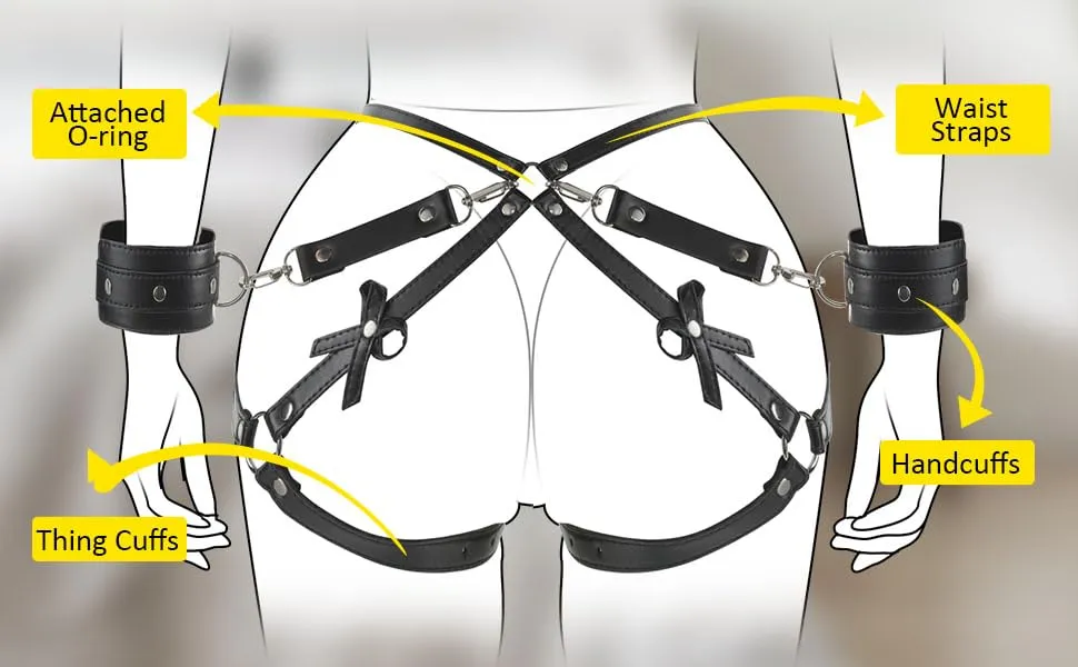 body harness belt sex harness SM cortex set SM toys cross strap PU leather punk gothic Thigh belt 