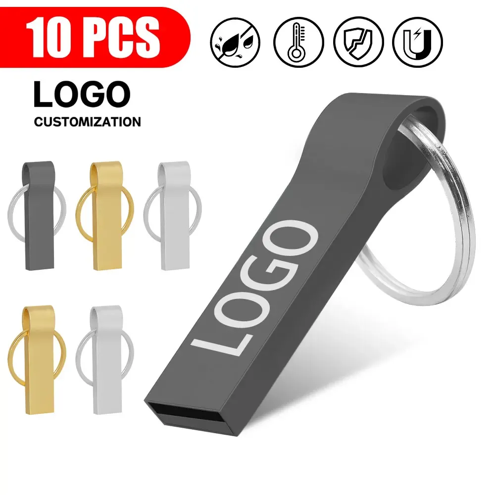 Drives 10pcs/Lot Custom Logo Free Metal Business USB Flash Drive 4GB 8GB 16GB 32GB USB -Drive USB 2.0 USB Memory U Wick Flash Drive