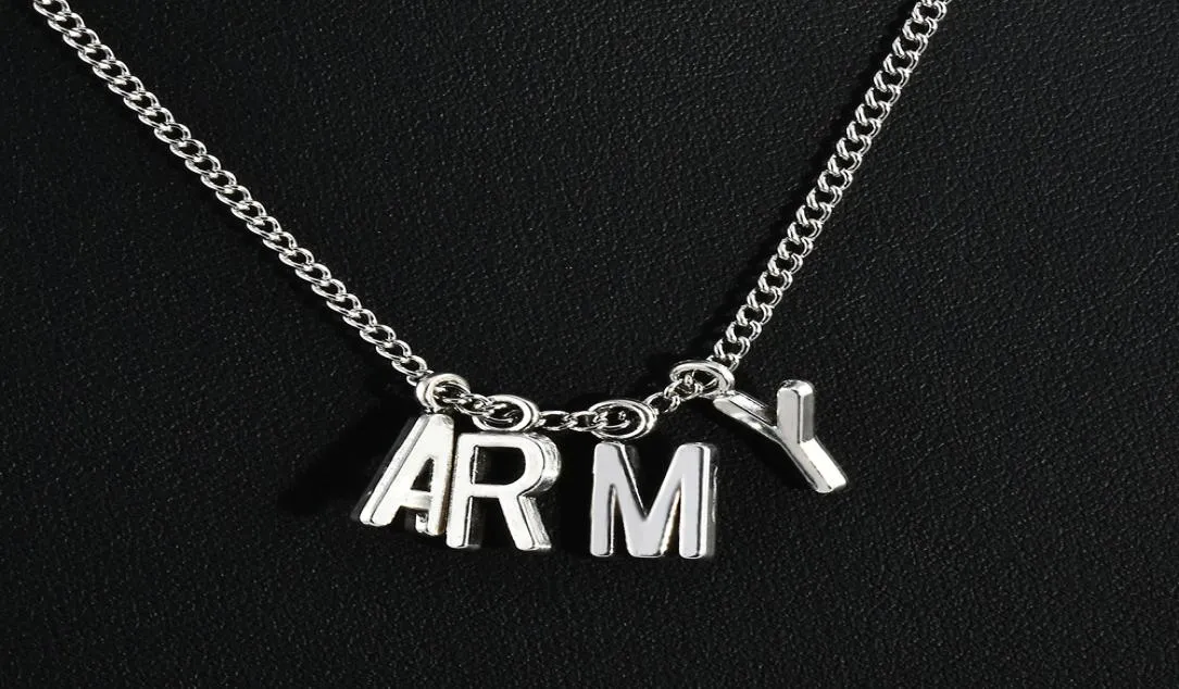 New Fashion KPOP BTS Jimin Necklace Bangtan Boys ARMY ARMY Pendant KOOK JIMIN V SUGA Charms Jewelry Gift4905267