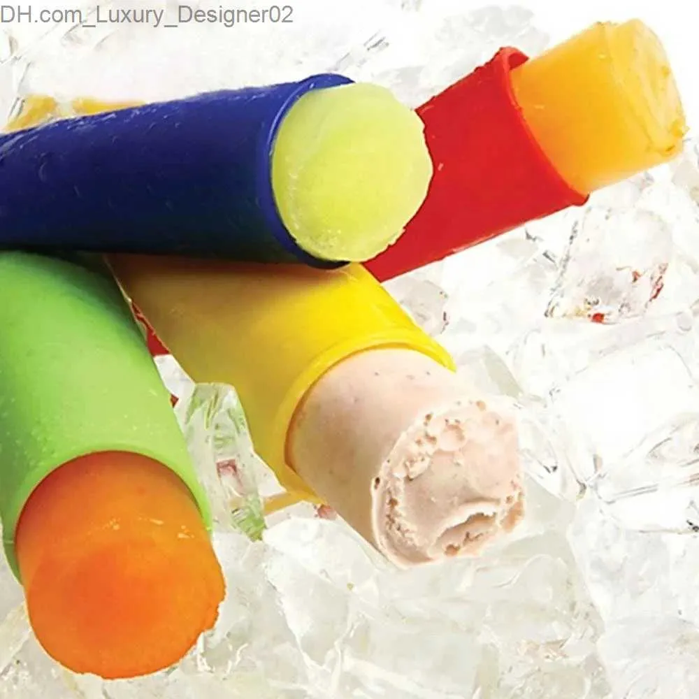 Outils de crème glacée 6 pièces / ensemble Summer Popsicle Manufacturier Lollipop Moule Diy Couleur aléatoire Grade Silicone Frozen Ice Cream Pop-up Tool Q240425