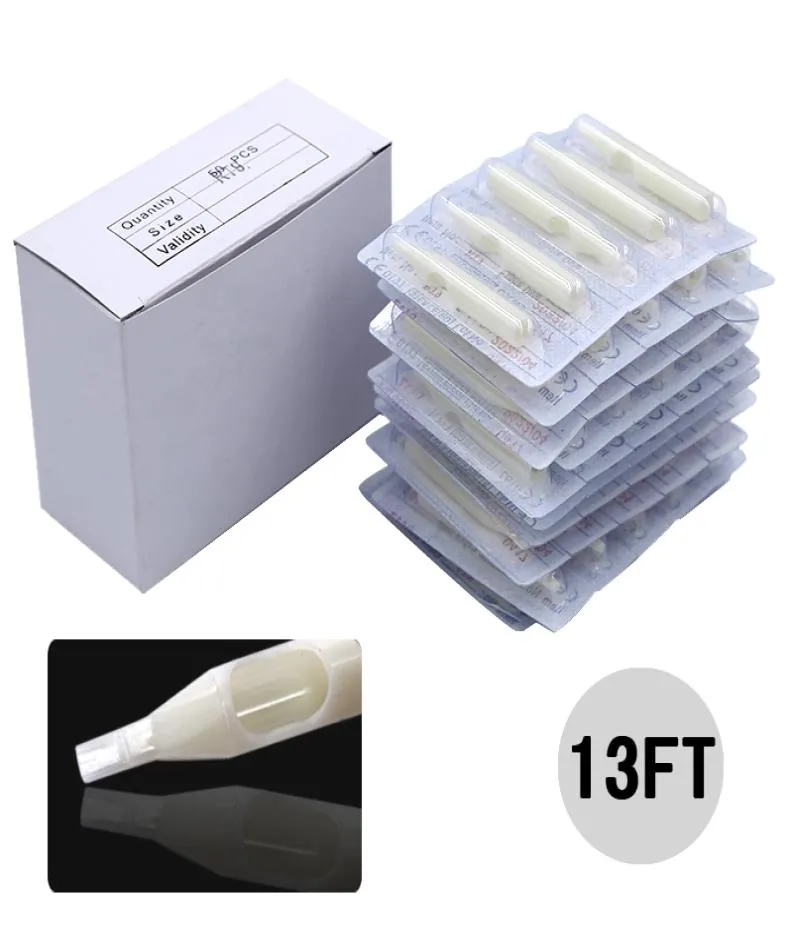 Tattoo Needle Nozzles Tips 13FT Flat 50pcs Disposable Tattoo Plastic Tips9388805