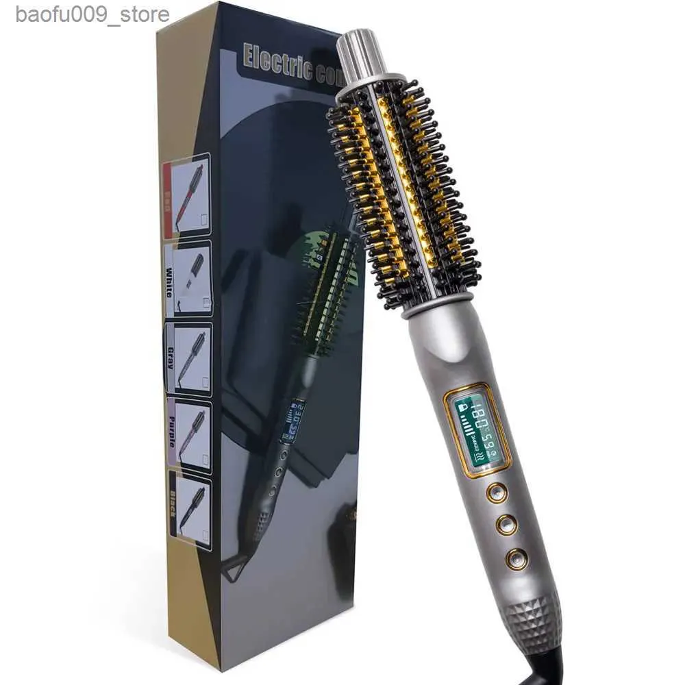 Curling Irons Curling Iron Ion Ion Brosse chaude 3-en-1 Curler à cheveux Curling Brusque à cheveux Q240425