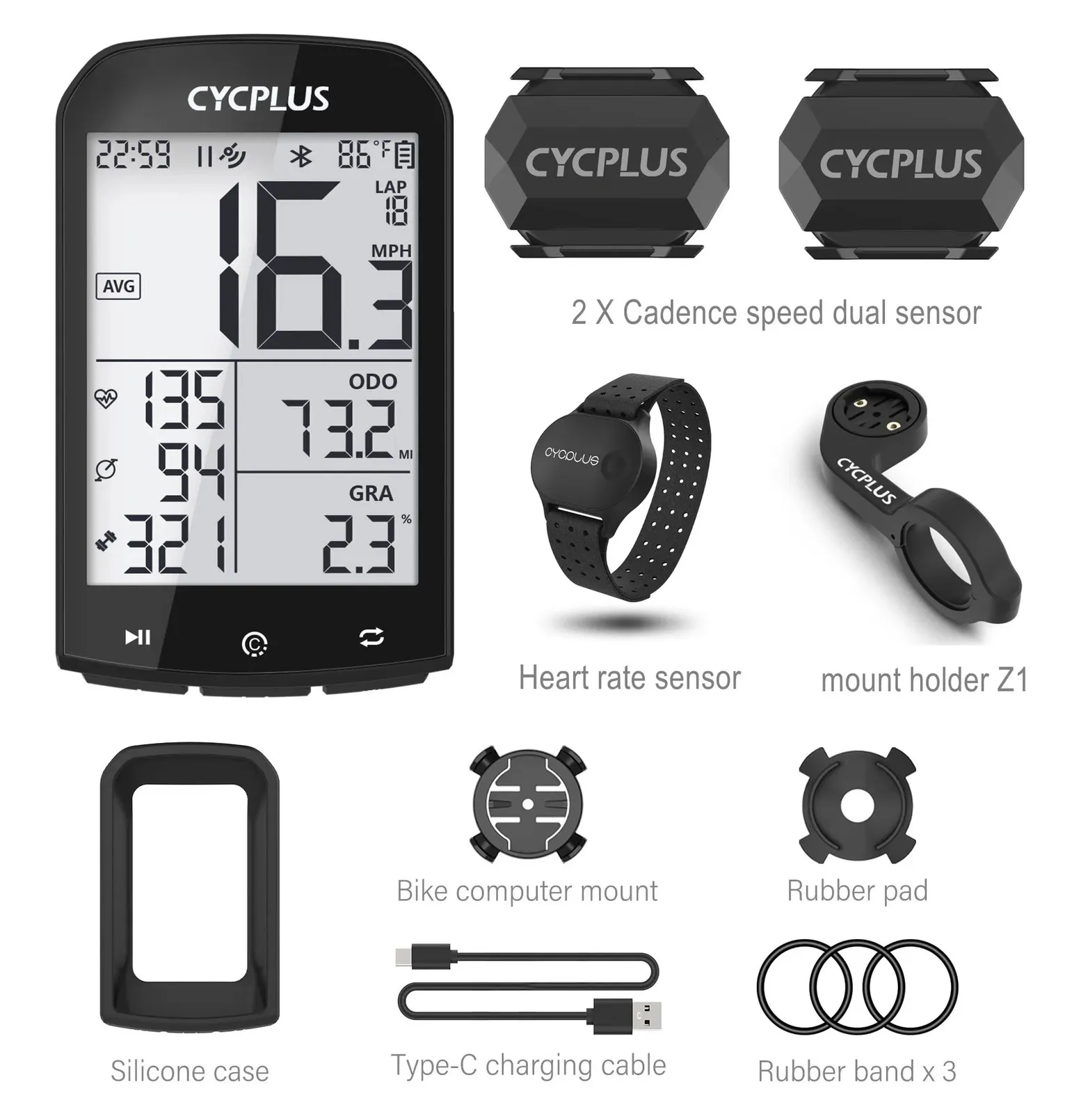 Cycplus M1 Bike Accessories GPS BICYCLE Dator Cykling Speedometer BLE 5.0 ANT CYCLE CICLISMO kilometer Counter For Bicycle 240418