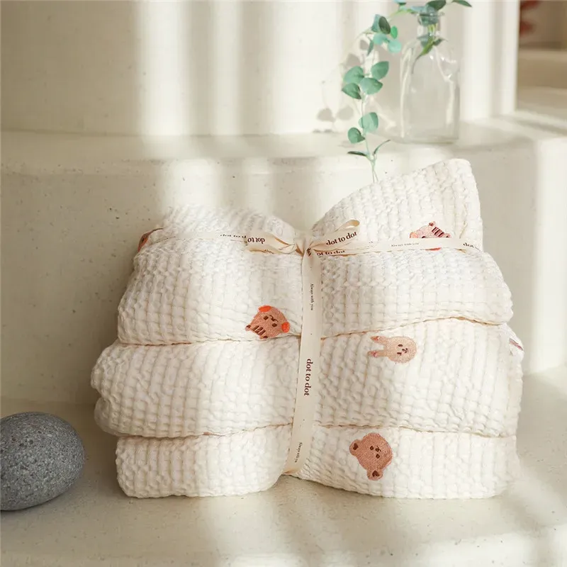 sets Waffle Baby Blanket for Cart Cover Infant Quilt Cotton Modal Swaddle Blanket Kindergarten Bedding Accessories Newborn Bath Towel