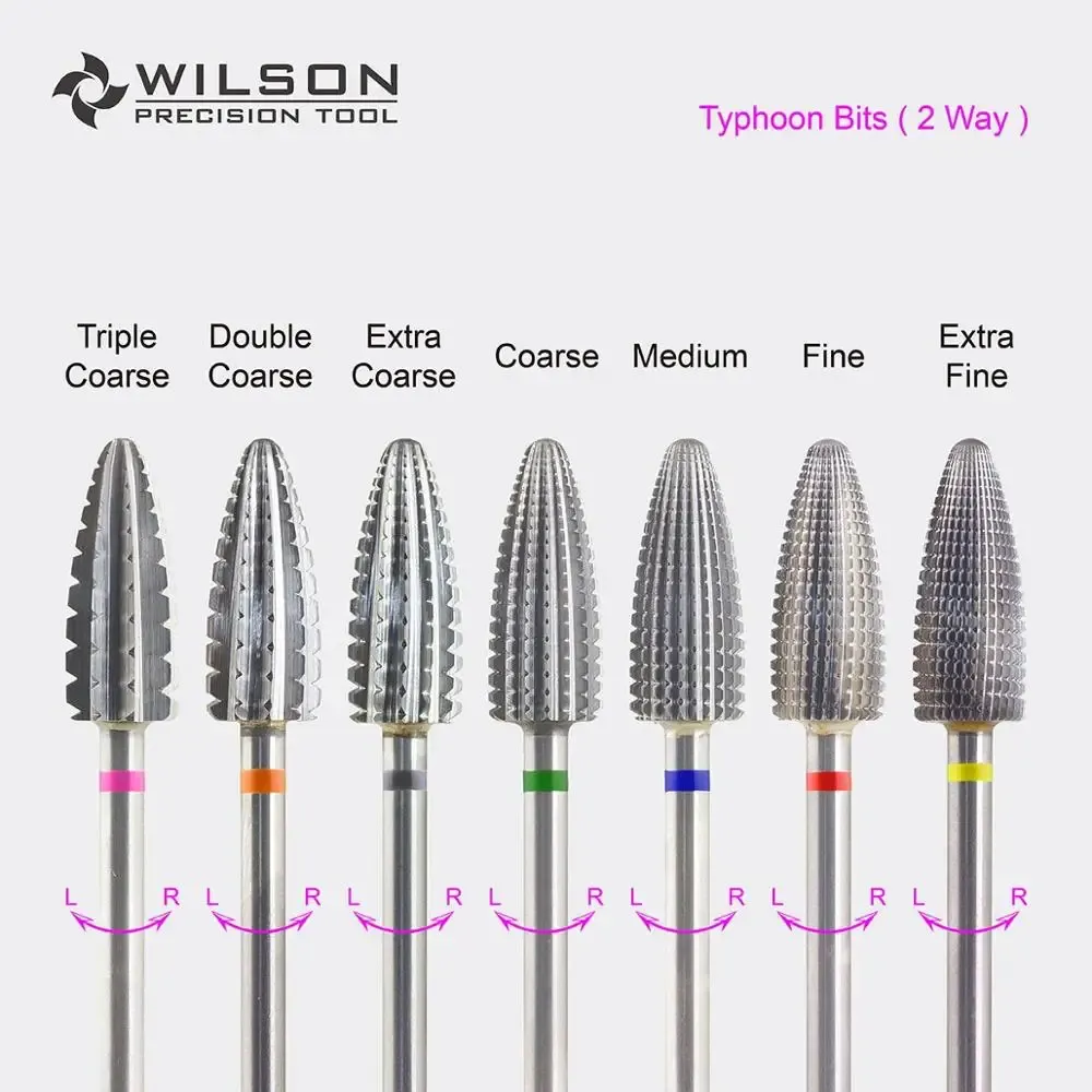 Bits WILSONTyphoon Bit 2 Way Nail Drill Bits Remove gel carbide Manicure Tools Hot sale/Free shipping