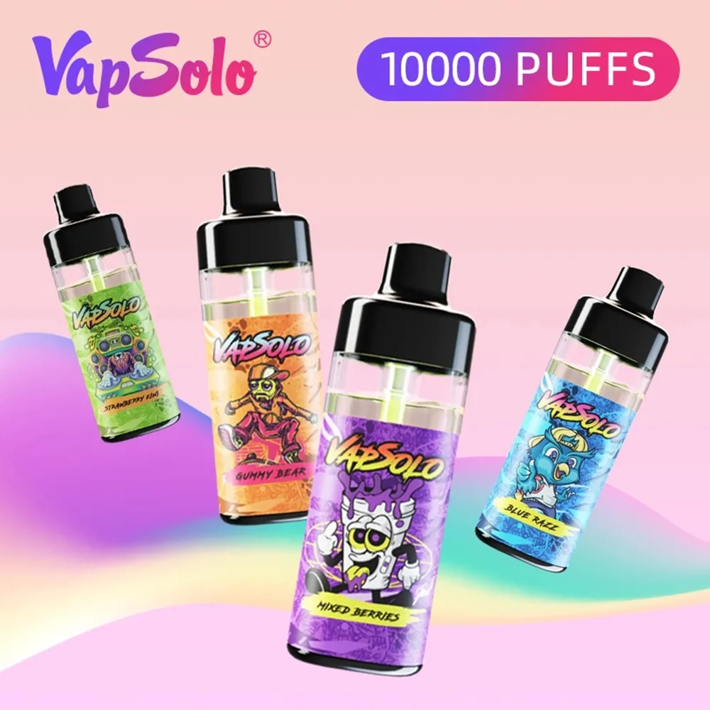 Vapes Goede voorgevulde sap VapSolo Tornado 10000 Puffs Disposable Vape Pen Damp Mod Pod Kits Vaper Ecigs Wape Sigaretten Oplaadbare Type C 2% 5% Nicotine