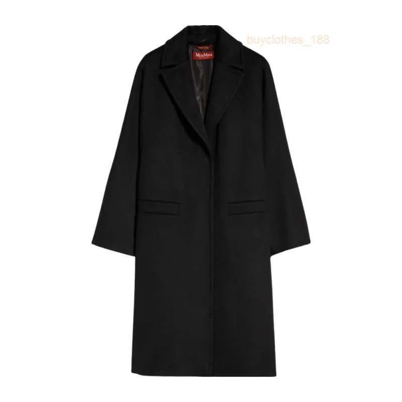 Cappotti di design in cashmere cappotti di lusso maxmaras femminile puro polo di lana maniche larghe tasche