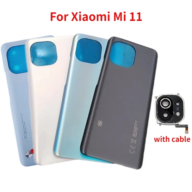 Frames Original Back Glass For Xiaomi Mi 11 Battery Cover Rear Door Housing Case Replacement Parts With Camera lens+Adhesive