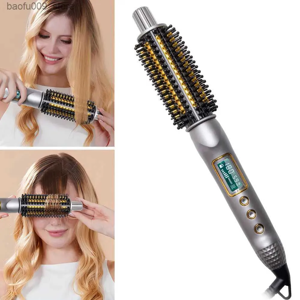 Curling Irons Brush Hot Brush Hot Brush Secador de cabelo de um passo e cabeleireiro volumétrico Hairling Hot Curling Curling Hairlist Stylist Styling Pincel Q240425