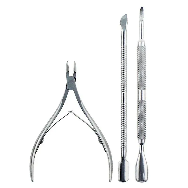 2024 Cutter Nipper Clip Cut Ensemble Pusteurs de cuticules à ongles en acier inoxydable Spoon Cisseur à ongles Outils de déménagement de la peau morte pour les femmes pour les outils de cuticule en acier inoxydable