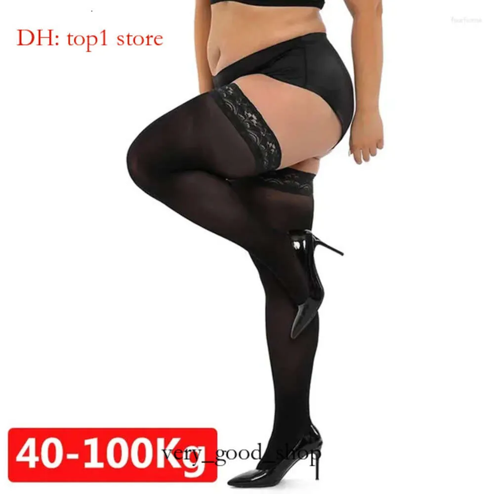 Kvinnors strumpor Sexig spetslår med hög knästrumpor underkläder transparent elastisk nylon frestelse medier plus storlek 1507
