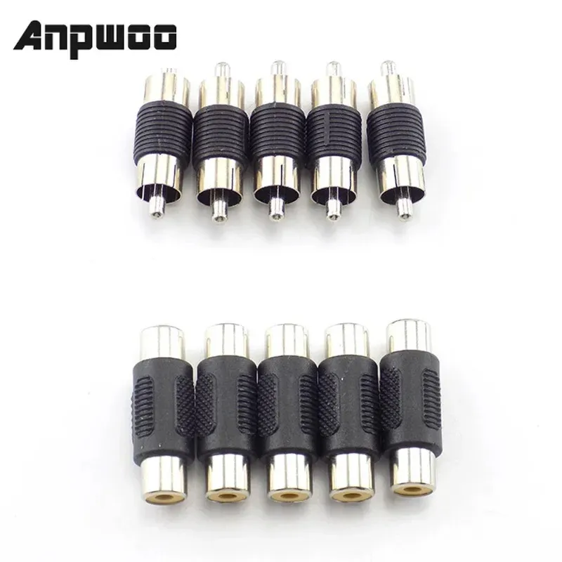 5pcs 10pcs RCA Женский и женский штекер Audio Cable Audio Cable Gack Adapter Adapter Converter RCA Мужское разъем Joiner Joiner