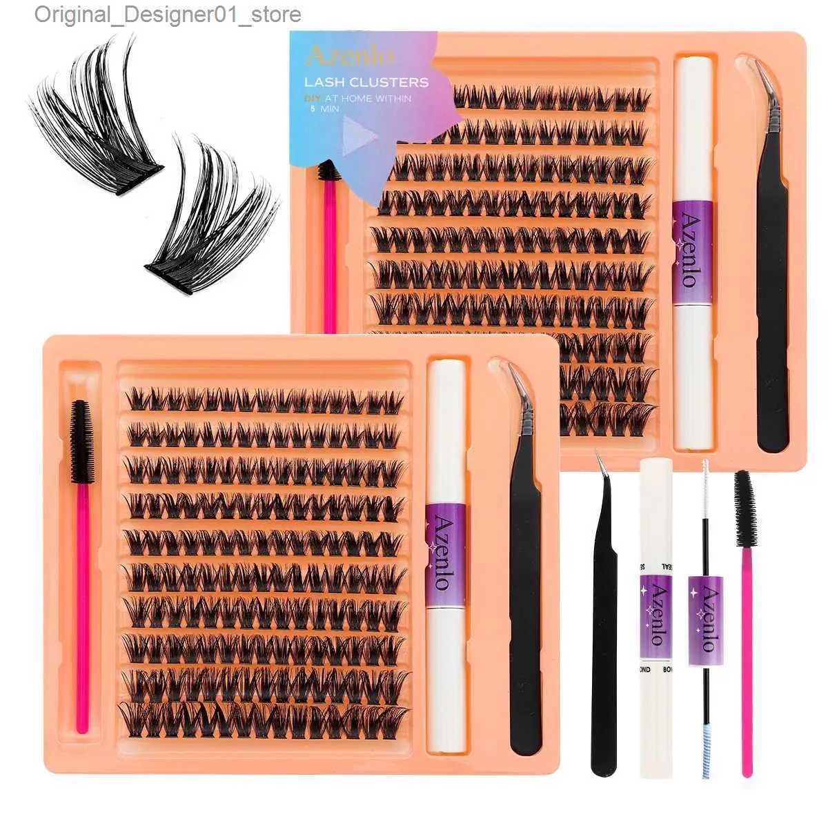 False Eyelashes 150pcs DIY eyelash extension kit 80P cluster false eyelashes individual eyelashes Wispy fluffy eyelash extension kit application tool Q240425