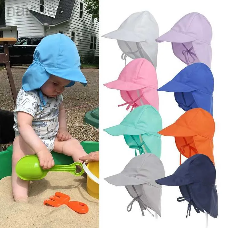 Caps chapeaux UV Protection Soleil Chatme unisexe Nouveau-né pour tout-petit bébé Baby Boys Girls Summer Beach Fisherman Chapeaux de seau Polyester extérieur