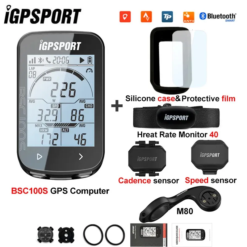 IGPSPORT CYCLAMENTO COMPUTADOR BSC100S CAD70 SPD70 BLE CARENT MONITOR HR40 M80 Bike GPS Speedwatch Stopwatch Speedometer 240416