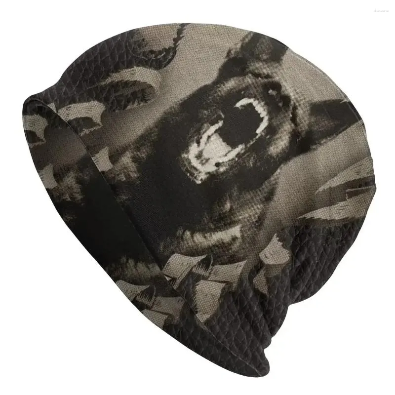 Basker arga tysk herde beanie bonnet stickad hatt män kvinnor mode unisex gsd hund vinter varma skallier mössa mössor