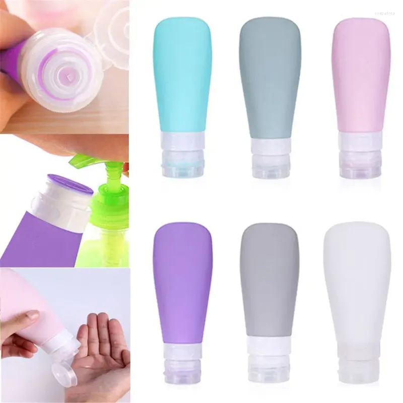 Lagringsflaskor Silikon Travel Lotion Botte Portable Refillable Tom Shampoo Dusch Gel Sub-Bottling Tube Squeeze Container