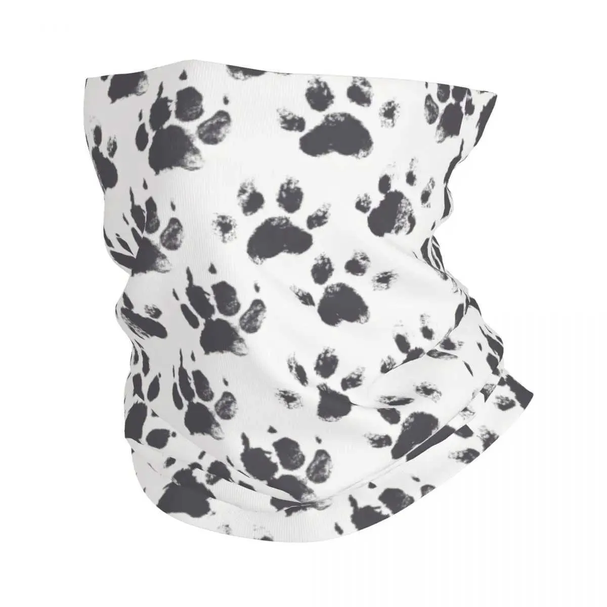 Máscaras de face de moda estampas de tinta preta com pata de cachorro bandana tampa de pescoço de cachorro bandana balaclavas Wrap Cycling Pishing For Men Adult respirável Y240425