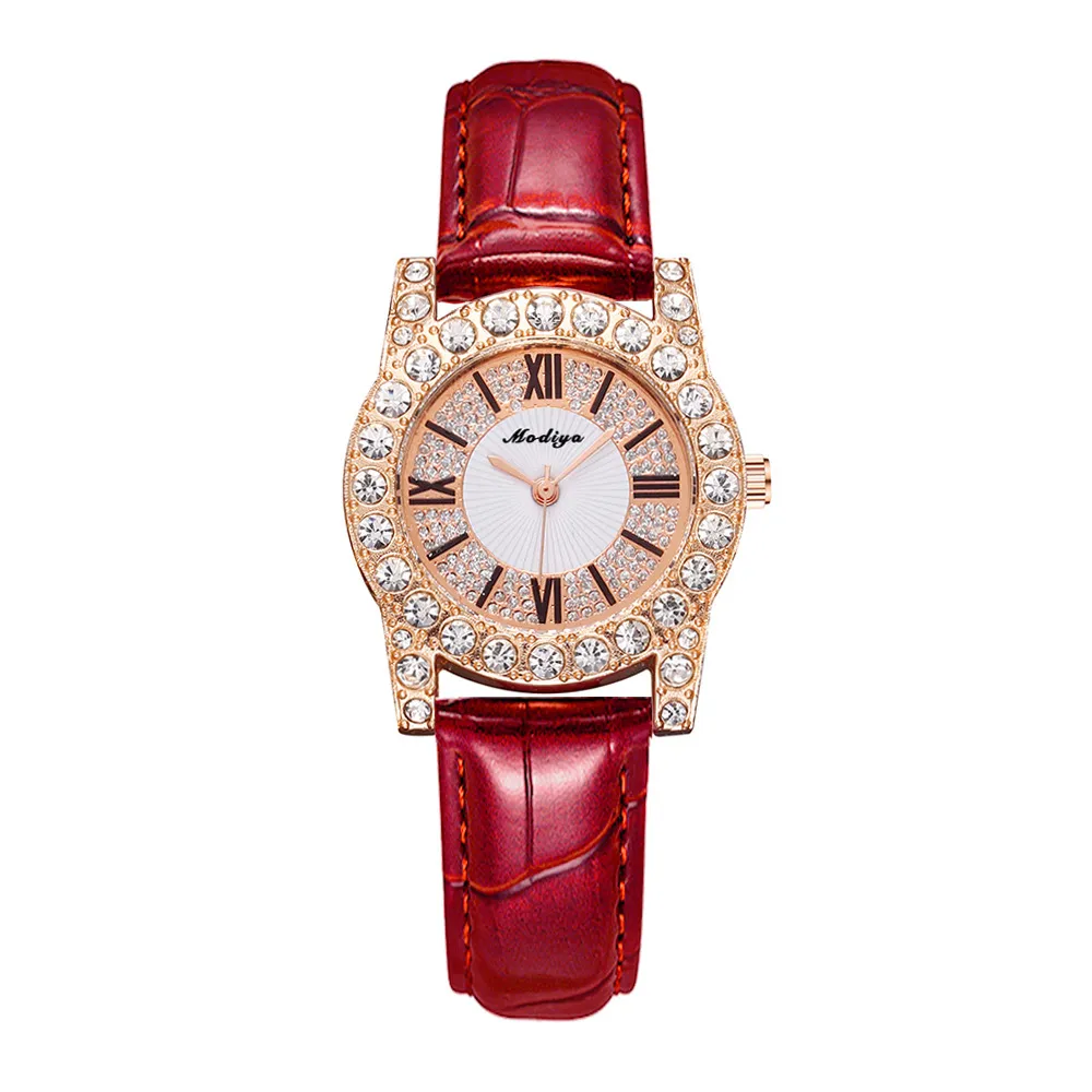 Mode Internet Celebrity Full Diamond Student Watch grossist med Diamond Inlaid Roman Scale Women's Watches