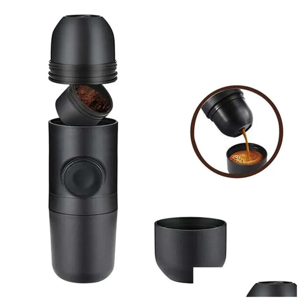 POTS ESPRESSO CAFFETTO PORTABILE Filtro italiano Pressione manuale con tazze Gadget da viaggio Cam COFEEWARE OUTDOOR KRAFLO HINE DELIBILE DRIVE DHRKL WARE