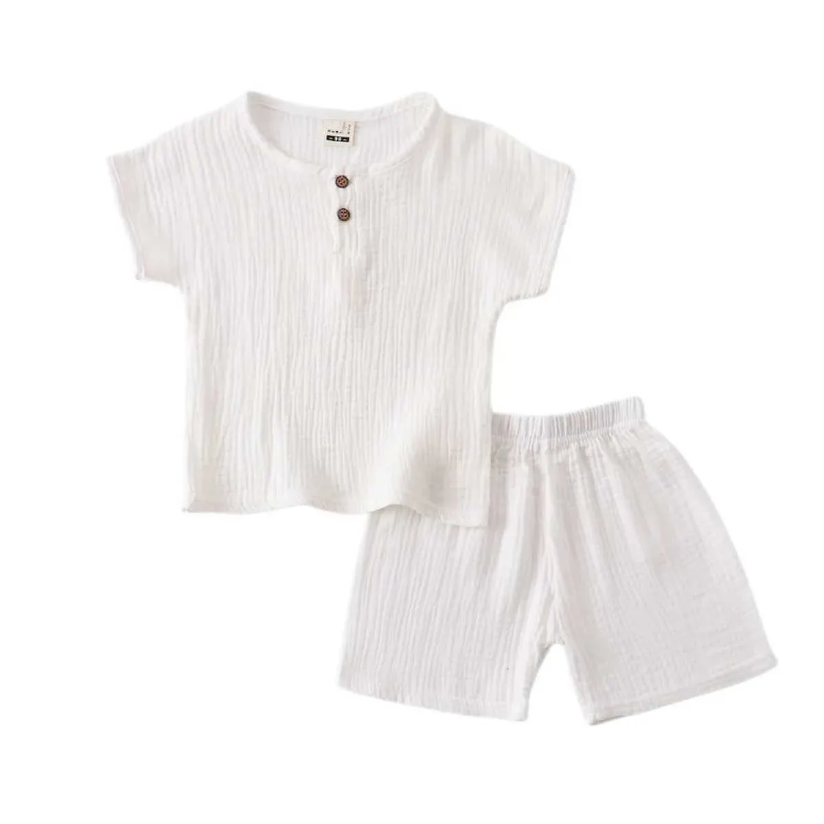 Одежда Suts Summer Baby Set Set Linen Baby Clothing Suit Solute Tee и Shorts для мальчиков набор H240425