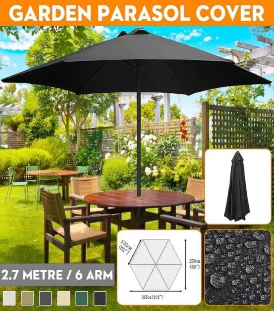 Sombra 200x300cm 6 Arm Parasol Patio Pátio de sol guarda -chuva Coberlão Capdo