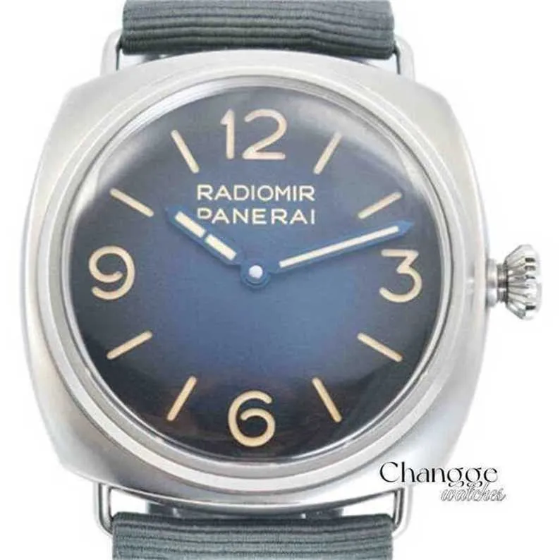 Modny zegarek męski zegarek męski ze stali nierdzewnej Penerei Pam 1335 Radiomir Tre Giorni Aus Edelstahl MIT Ziffernblatt Blau WL JX2J