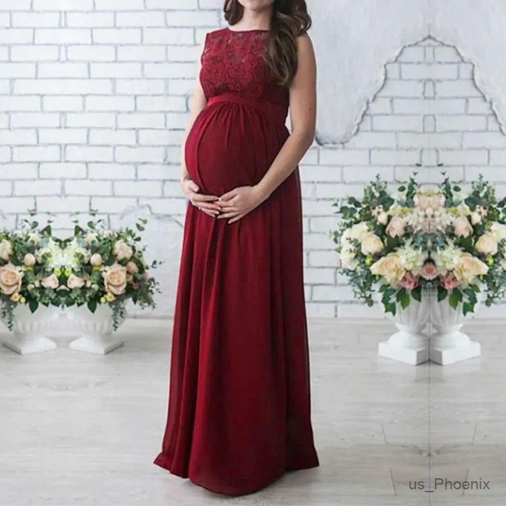 Abiti di maternità in pizzo Proppetti fotografici di maternità Punte di gravidanza Donne in pizzo abiti lunghi abiti di maternità PROPT PROPIONI DELLE DONNE DONNA DONNE DONNA LUNGO