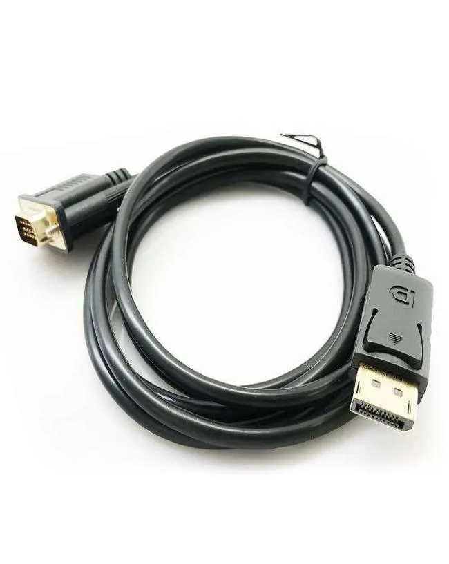 18m DisplayPort para VGA Adaptador de cabos VGA Adaptador DP Male para VGA Adaptador de cabo masculino 1080p Conector de porta de exibição para MacBook HDTV5599680