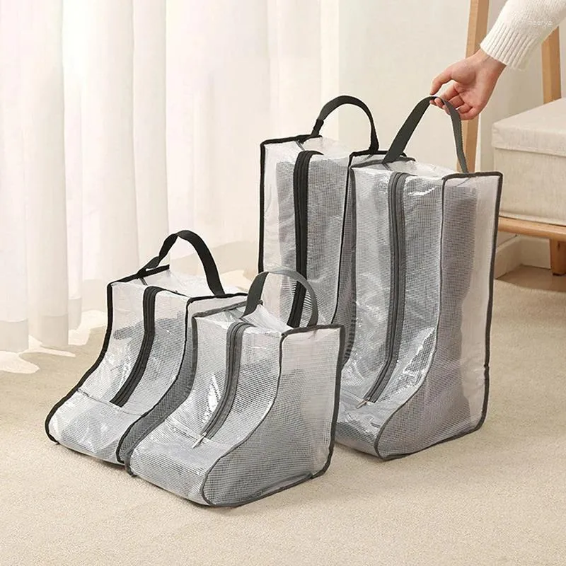 Sacs de rangement Maison Transparent transparent Sac à chaussure étanche à poussière de protection Protection des bottes longues Conteneur à l'épreuve d'humidité de poche