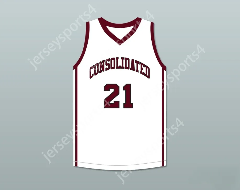 Benutzerdefinierte Name Herren Jugend/Kinder Alex Caruso 21 Uhr Consolidated High School Tigers White Basketball Trikot Top S-6xl