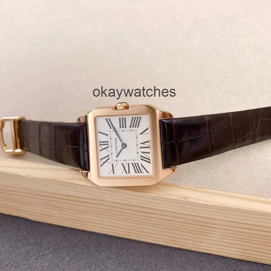 Quadri che funzionano automatici orologi Carter Watch Womens Series Square 18K Rose Gold English Movement New W2009251