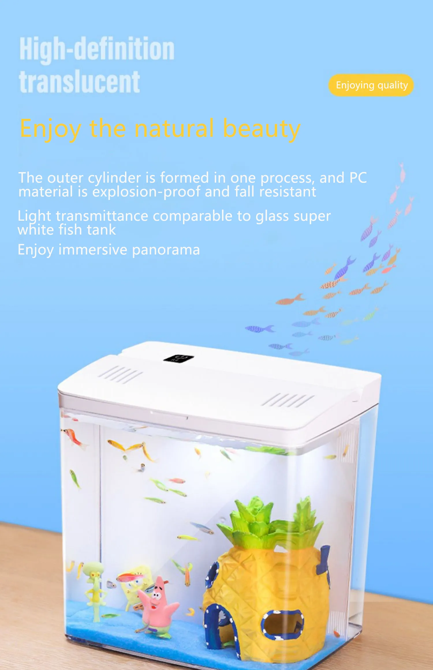 Premium Acrylic Desktop Fish Tank Kit - Includes Filter & Pump, Ideal ...