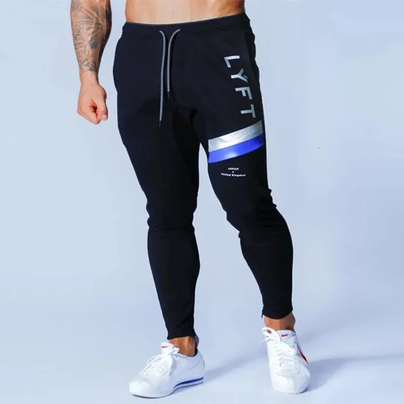 Japan UK Sky Blue Zipper Pocket Sport Running Men Joggers bodybuilding Trackpants trainingsbroek Gym Training Jogging Pants 240412